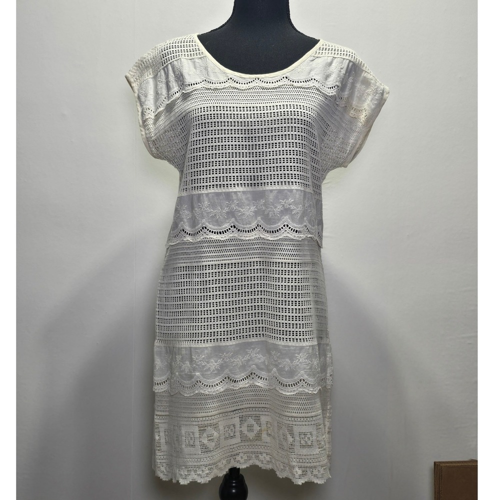 Somedays Lovin Women's Lace Crochet Tunic Dress Size S Cream Boho inefays